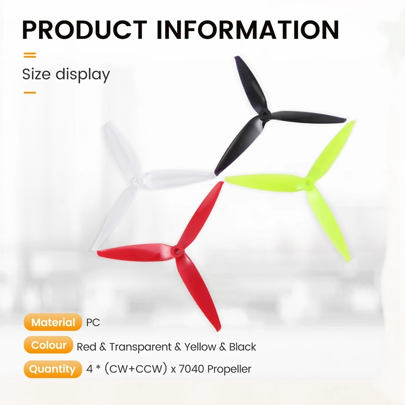 جديد-4 حزم 7040 7X4x3 3-Blade PC المروحة CW CCW ل RC FPV حرة 7 بوصة طويلة المدى LR7 طائرات بدون طيار لتقوم بها بنفسك أجزاء