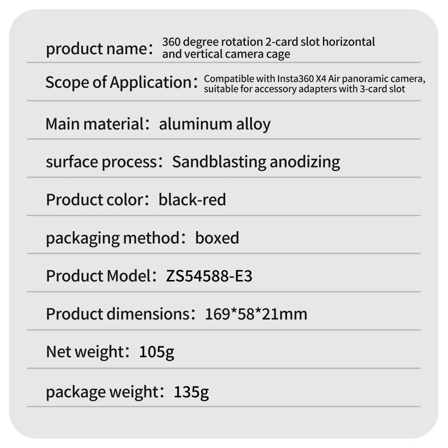 Kamerakäfig für Insta360 X4 Air 360 Kamera, drehbarer Stativadapter, Cold Shoe Halterung, Erweiterung, Lichthalterung, Selfie Stick Halterung – Detail 1