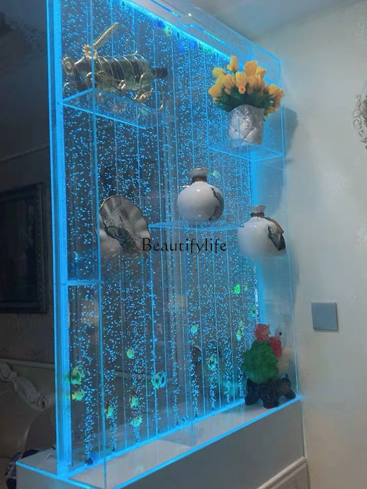 Large Bubble Screen Wine Cabinet Water Curtain Wall Partition Decoration Living Room Fish Tank Flow Bath Curtain Ornaments