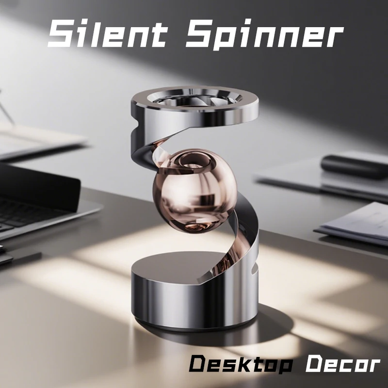 EDC Anti-Stress Gyroscope - Floating Metal Spinner with Magnetic Levitation, Unique Desk Toy Gift for Men & Women Fidget Toy