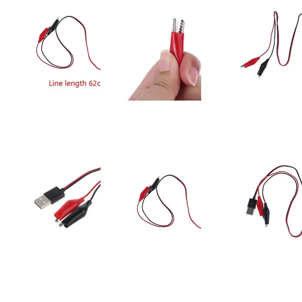 Power Supply Adapter Wire 55cm Cable Red and Black Test Cord Line