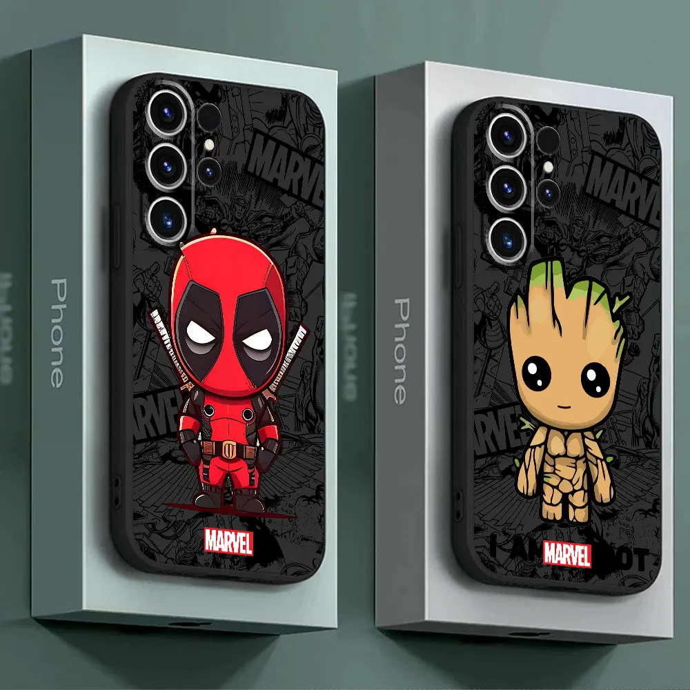 Marvel Deadpool Groot Phone Case for S21 S23 S22 S24 Plus S21 S22 S23 S24 Ultra S21 S23 S20 FE Matte