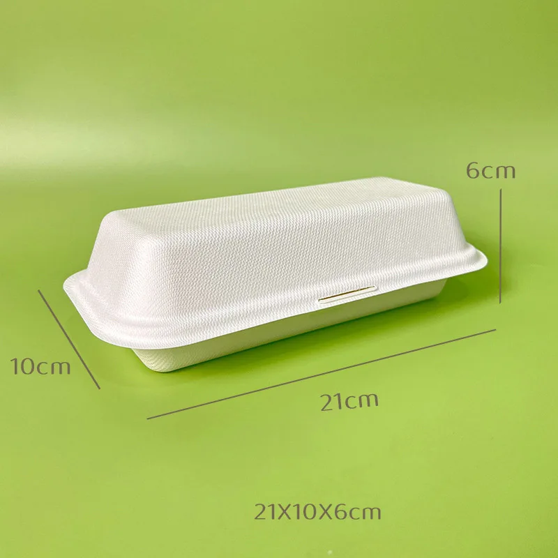 50pcs Hot Dog Box Disposable Food Container Environmentally Friendly Degradable Sandwich Toast Burger Packing Boxes