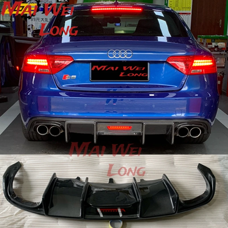 

A5 B8.5 S5 S-Line Carbon Fiber Rear Diffuser Spoiler for Audi S5 Sline Only 2013-2016 Car Styling