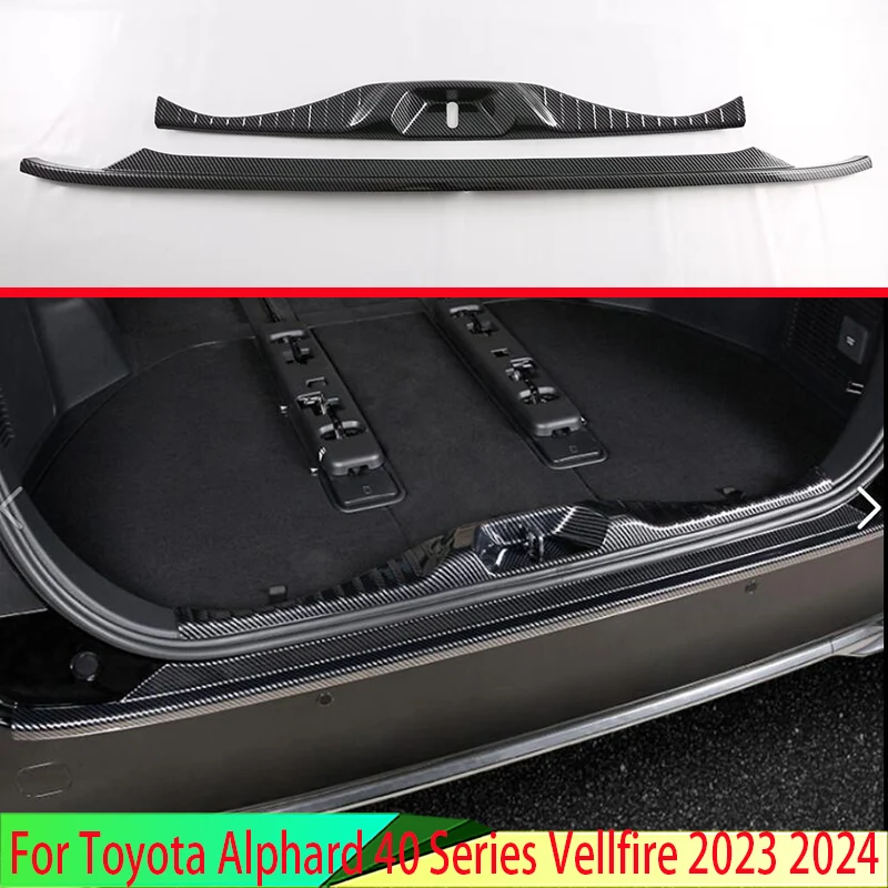 

For Toyota Alphard 40 Series Vellfire 2023 2024 ABS Rear Bumper Protection Window Sill Outside Inside Trunks Decorative Plate