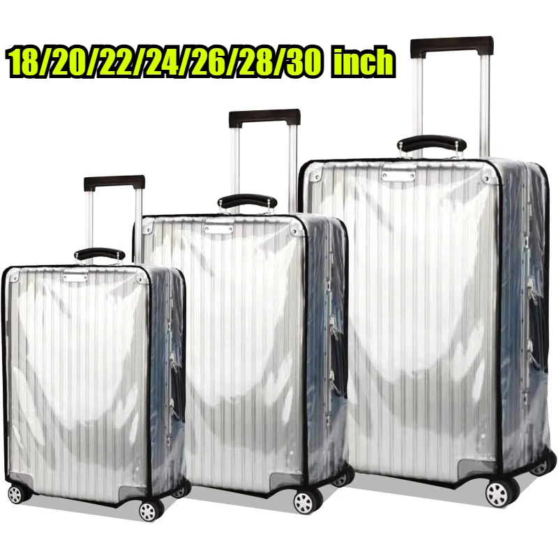 

Чехол для чемодана для багажа 18-30 дюймов, одобренный TSA, прозрачный утолщенный защитный рукав из ПВХ, водонепроницаемый чехол для багажа на колесиках