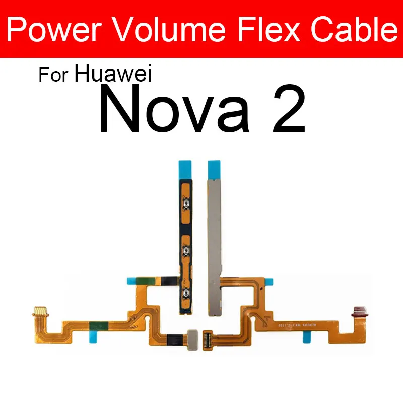 Power Volume Flex Cable For Huawei Nova Young Lite Plus 2 3 4 2i 3i 3e 4e 2lite 2plus Lite2017 Power Audio Buttons Flex Ribbon