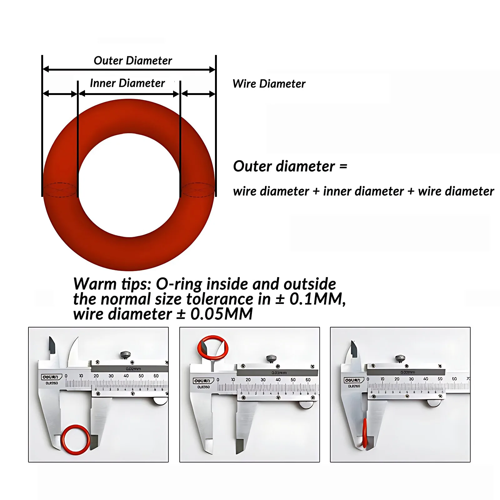 Peijian Vmq Silicone O-ring Cs 1/1.5/2/3mm Od 5mm To 30mm Food Grade 200℃ For Cup Lids, Coffee Maker, Brewing Fitting, Washer