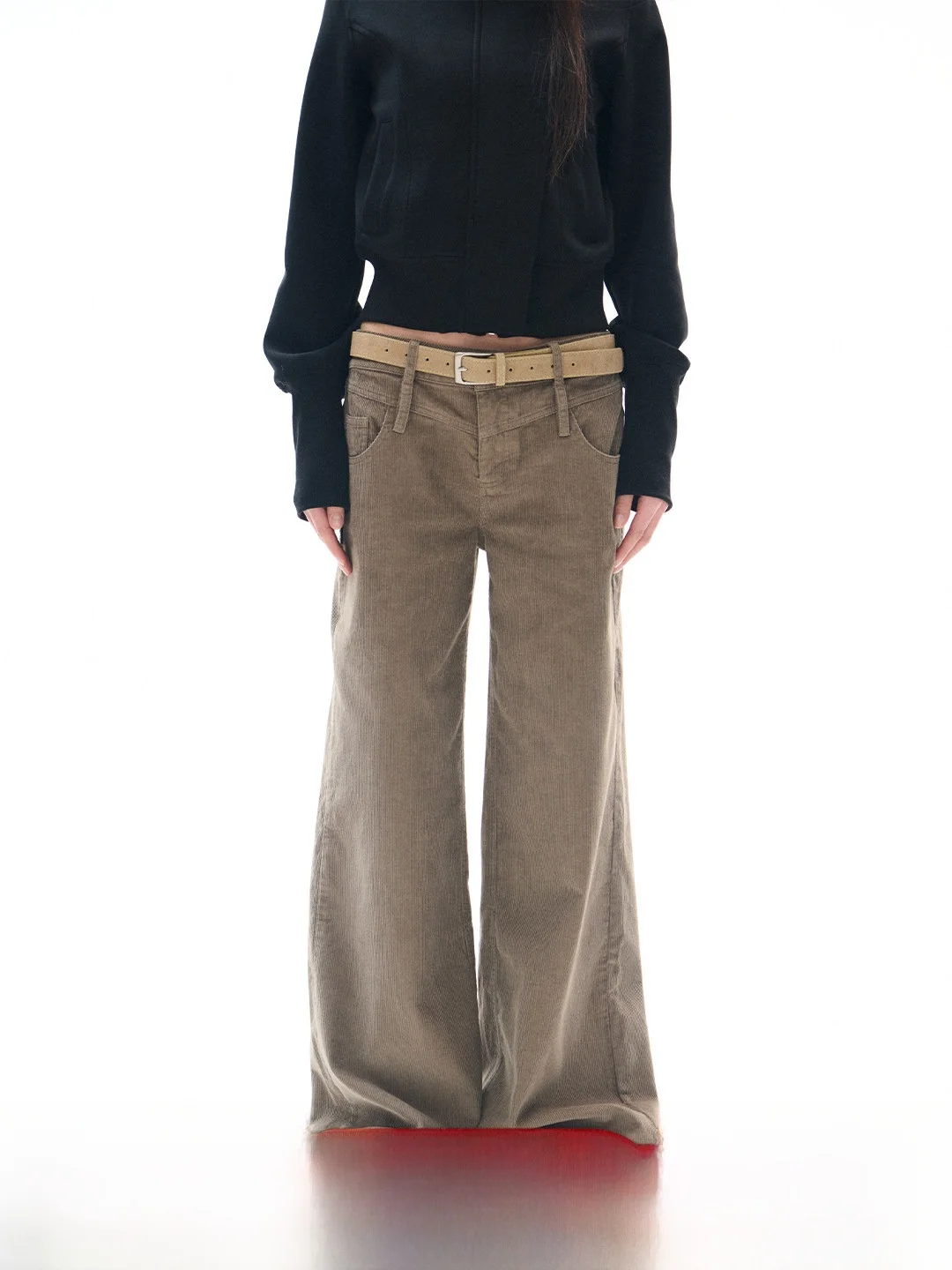 

Goosfir Original American Retro Corduroy Casual Pants Women's Slimming Loose Versatile Floor-Length Straight Leg Trousers