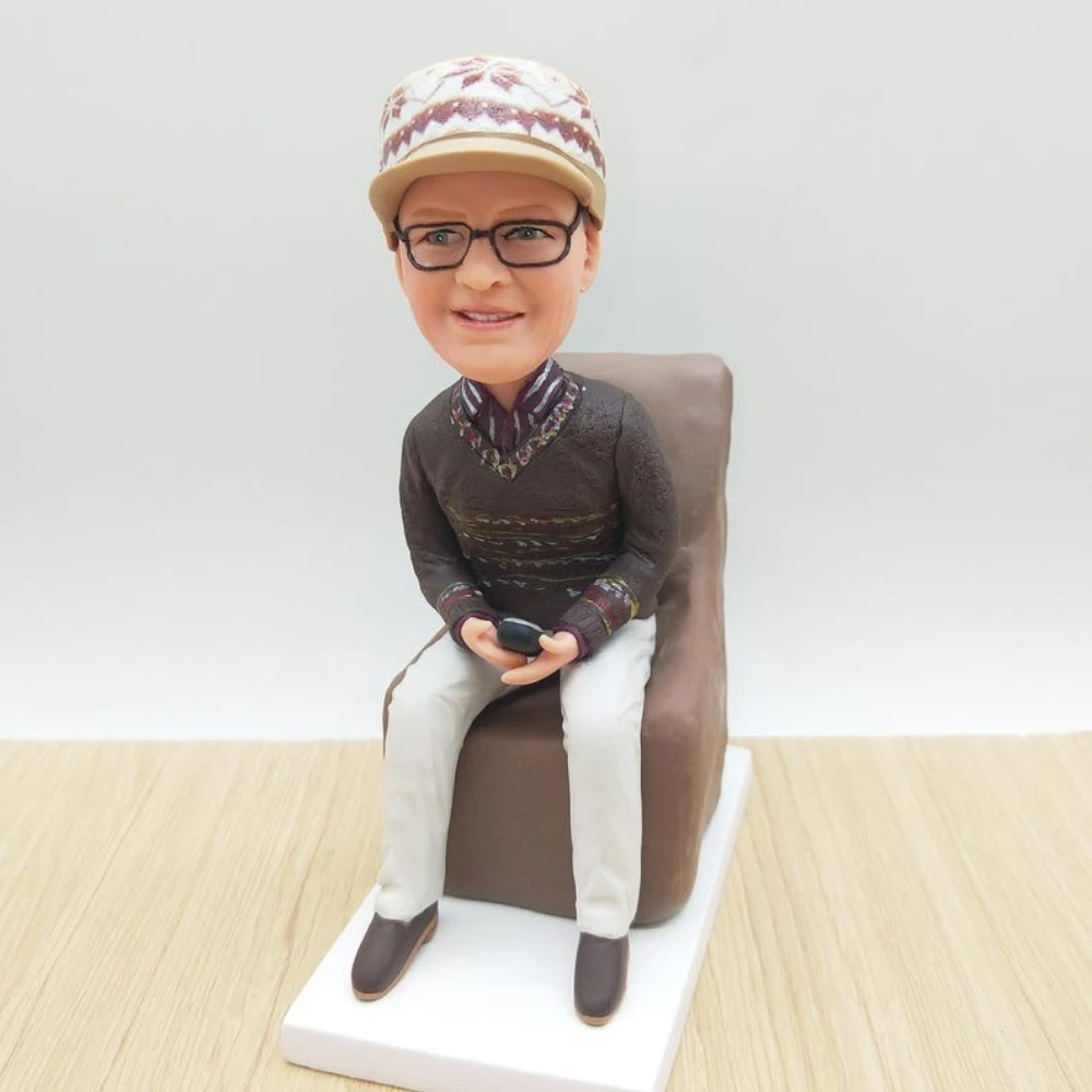 

Personalized Bobblehead Figure Clay Figurine Gift for Husband Wife Wedding Anniversary Handmade Custom Bobble Head Art