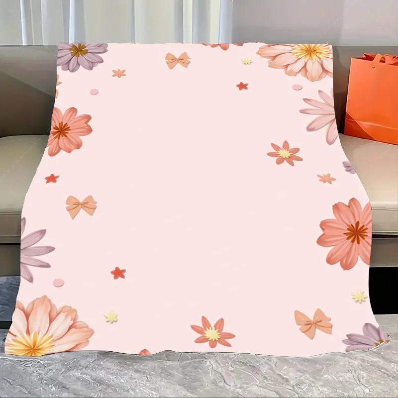 

1pc Flannel Blanket Chic Floral Print Soft Blanket for Cozy Living Room Decor