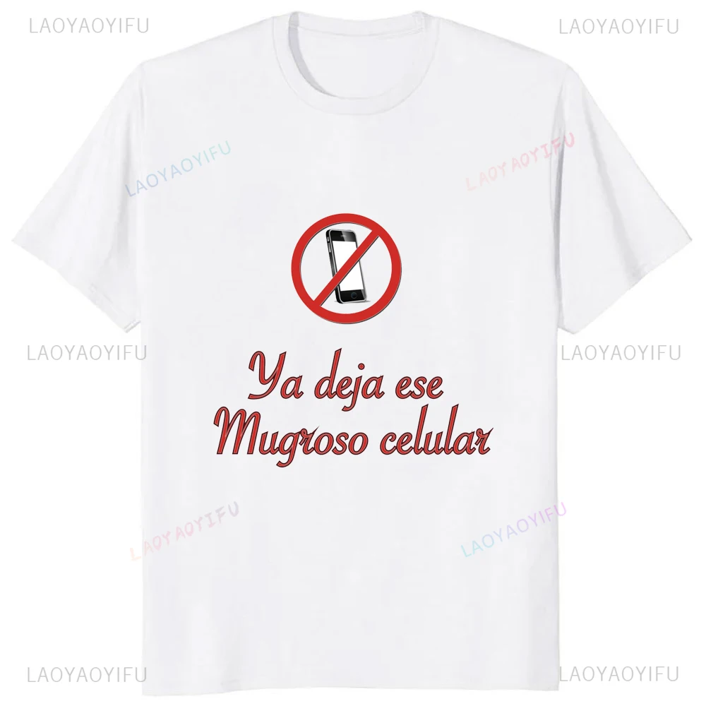 Camiseta informal con estampado en español, ropa de calle holgada, Hipster, Hip Hop