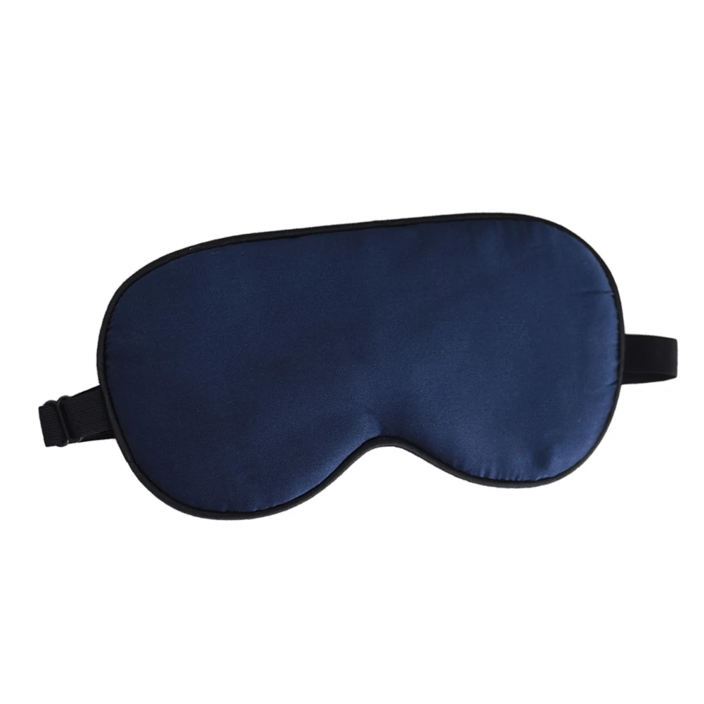 

Soft Silk Eye Mask Large Comfortable Sleep Blindfold Adjustable Strap Lightweight Durable Gift For Friends Relatives (Navy Blue)