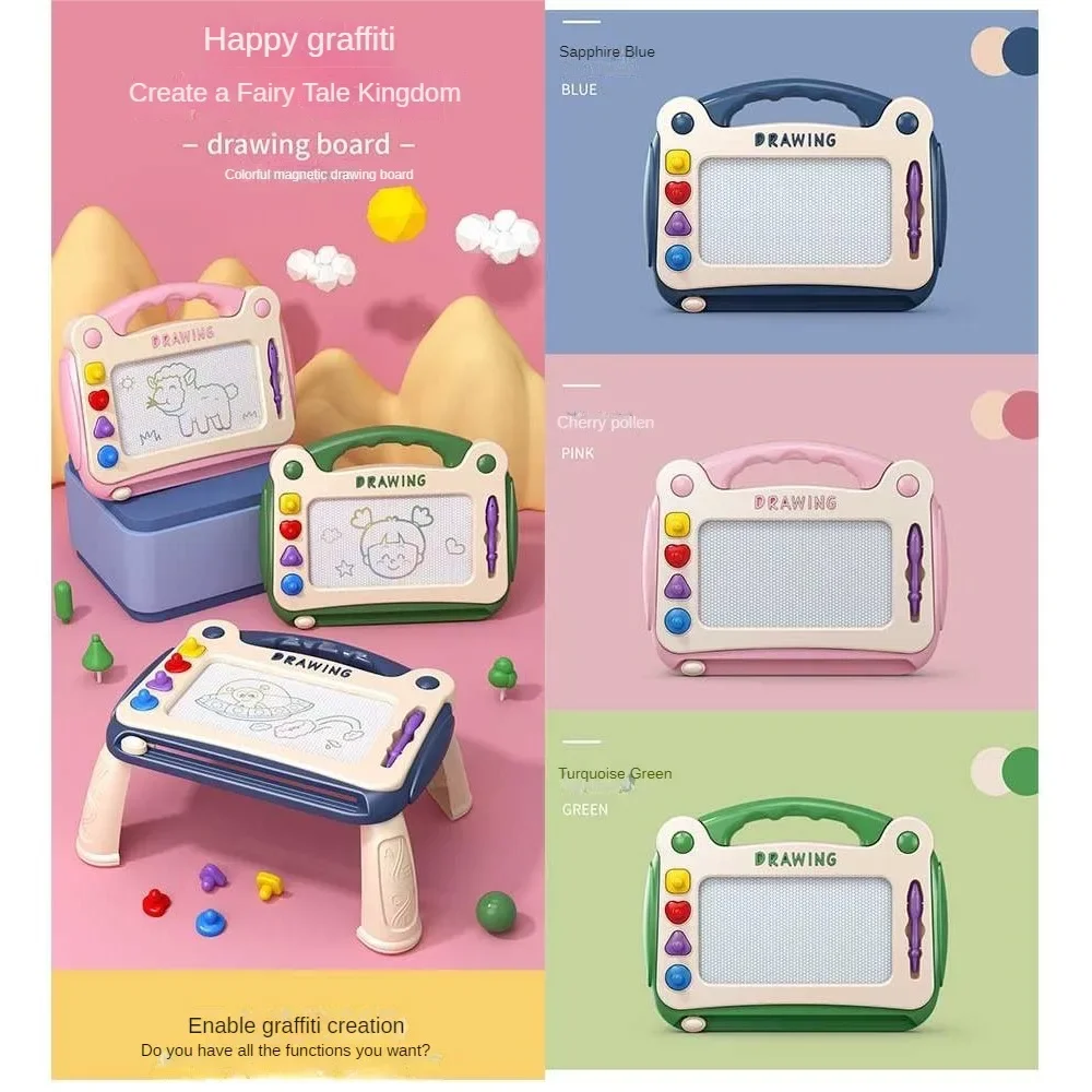 Magnetyczna tablica do rysowania dla maluchów, duża kolorowa tablica do bazgrołów dla dzieci w wieku 1-3 lat, zabawki edukacyjne dla chłopców i dziewczynek