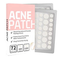 72 parches hidrocoloides para el acné para mujeres, niñas y hombres, cuidado facial diario, limpieza y protección, diseñado para problemas de acné