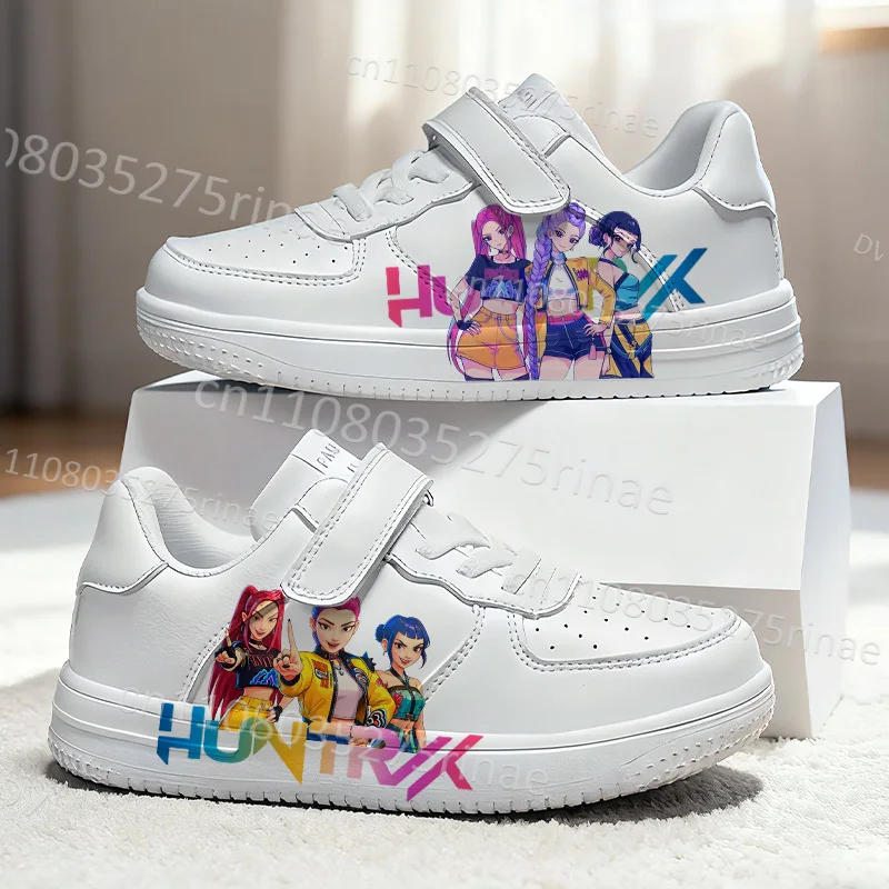 

KPop Demon Hunters Footwear Design Children White shoes boys girls durable breathable Shoes Hot Selling kids Gift Christmas