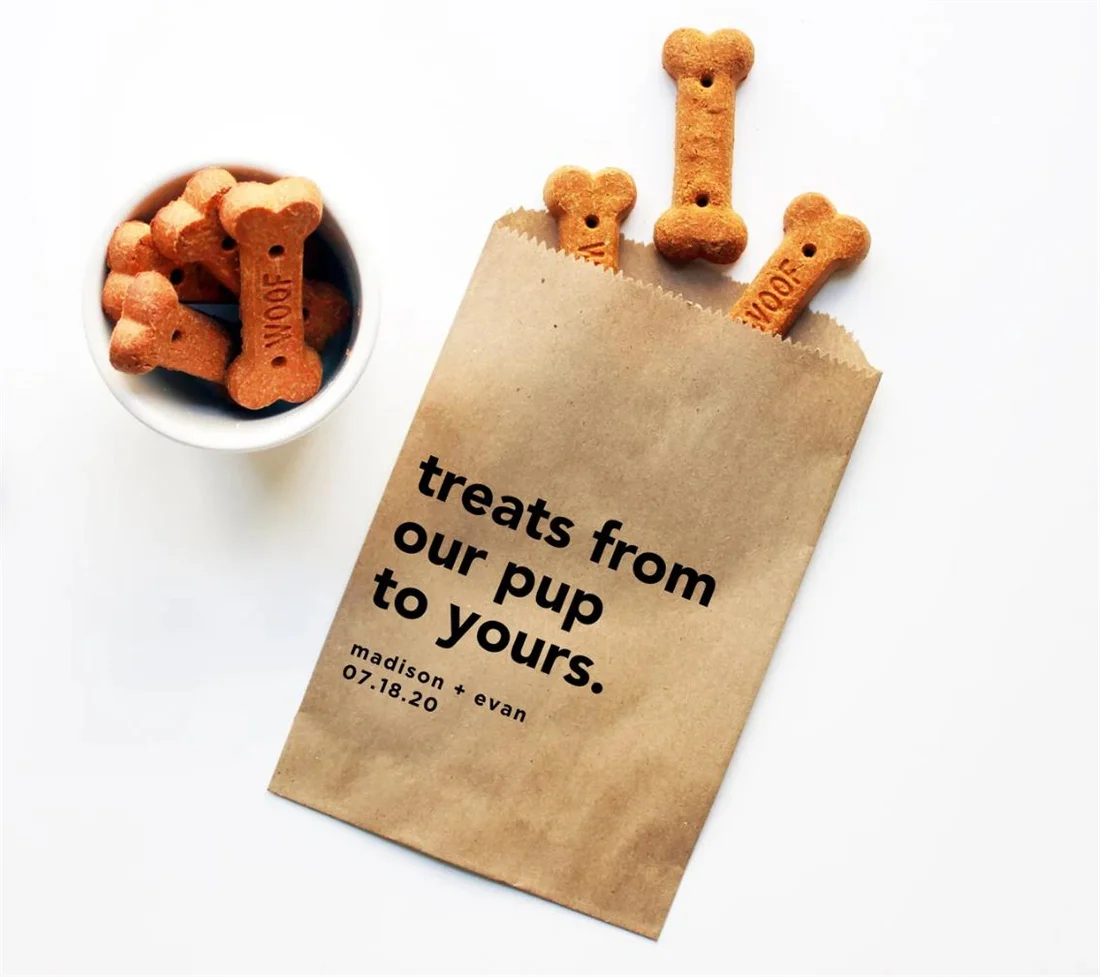 

50 Treats from our pup to yours | Dog Treat Favor Bag | Personalized Wedding Favor Bags, Thanks for Celebrating my Humans | Trea