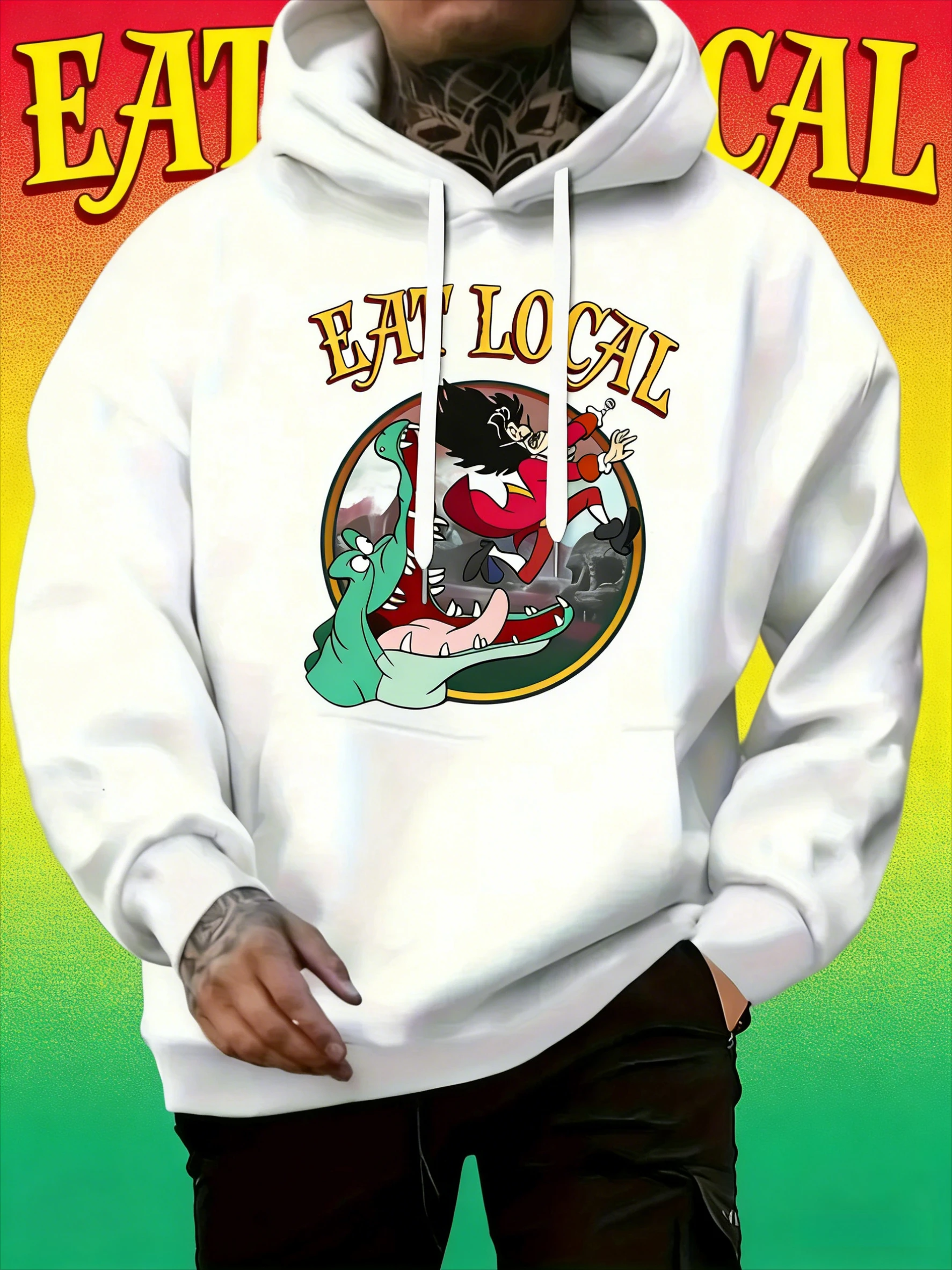 سويت شيرت كابتن بيتر بان بغطاء للرأس لخريف وشتاء 2025، كاجوال، فضفاض، قطن خالص، سويت شيرت Unisple #1