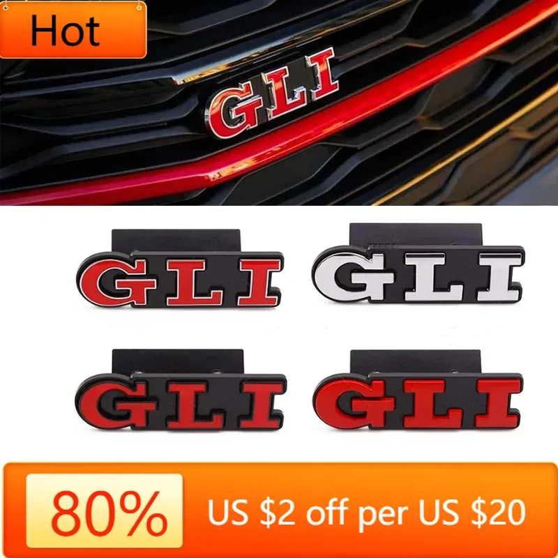 

2026 Новые антенны 3D Металлические автомобильные буквы Задний багажник Передняя решетка GLI Логотип Значок для Golf Bora VW Jetta MK4 MK5 MK6 MK7 GLI Эмблема St