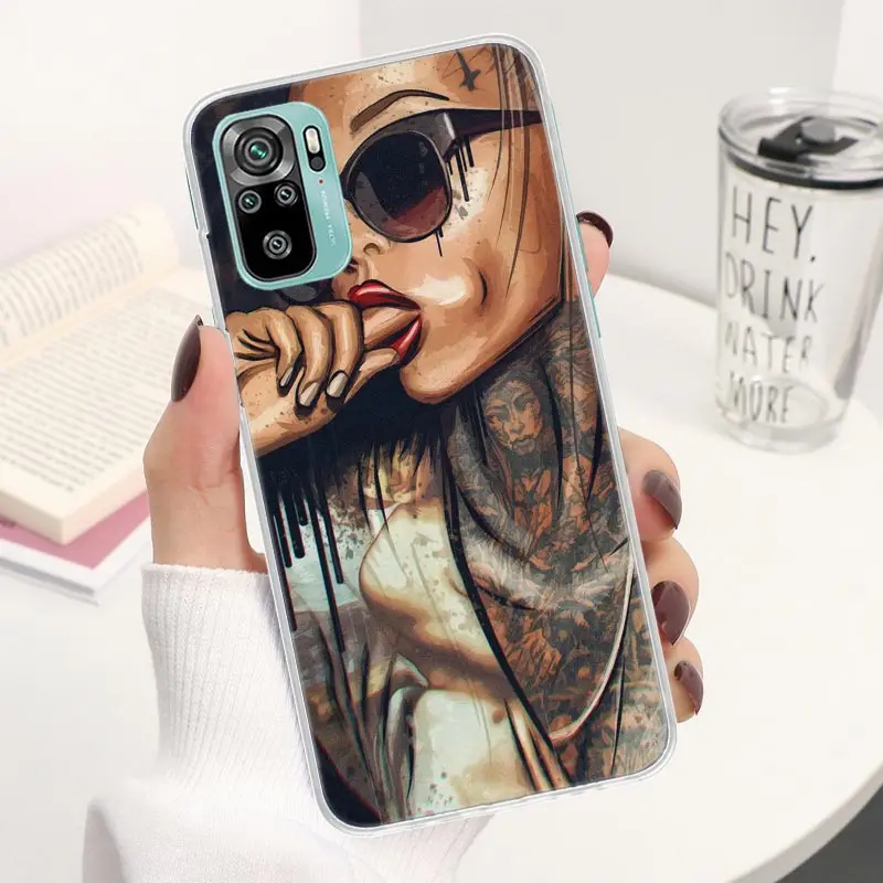 Sexy Sleeve Tattoo Girls Cool Coque Phone Case For Xiaomi Redmi Note 13 12S 12 11S 11T 11E Pro Plus 11 10 10S 9 9S 8 8T 5G Cover