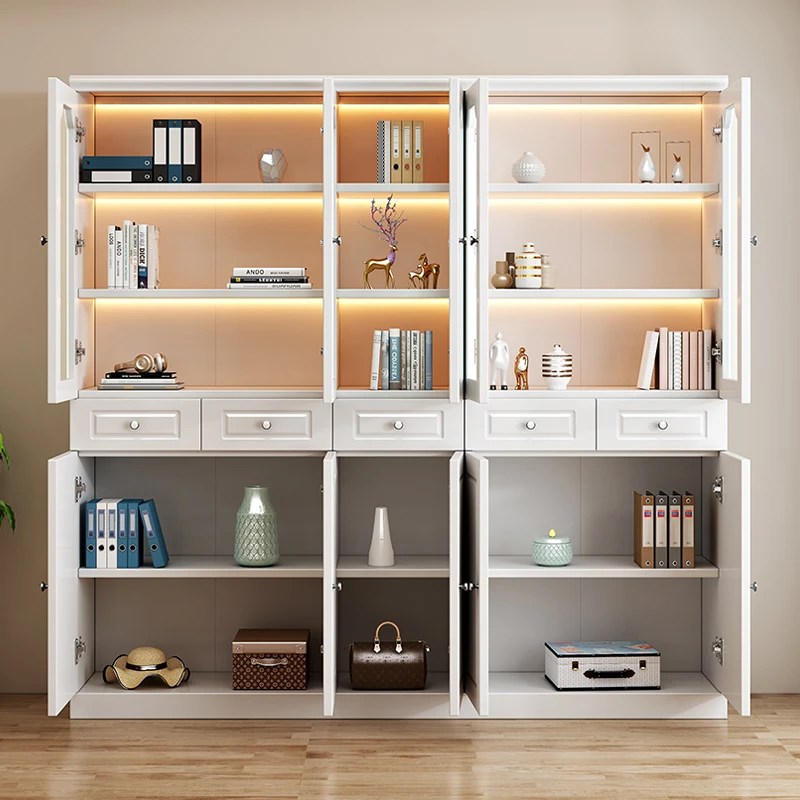 LH dust-proof bookcase, with glass door, floor-to-ceiling household free combination bookshelf - view 3