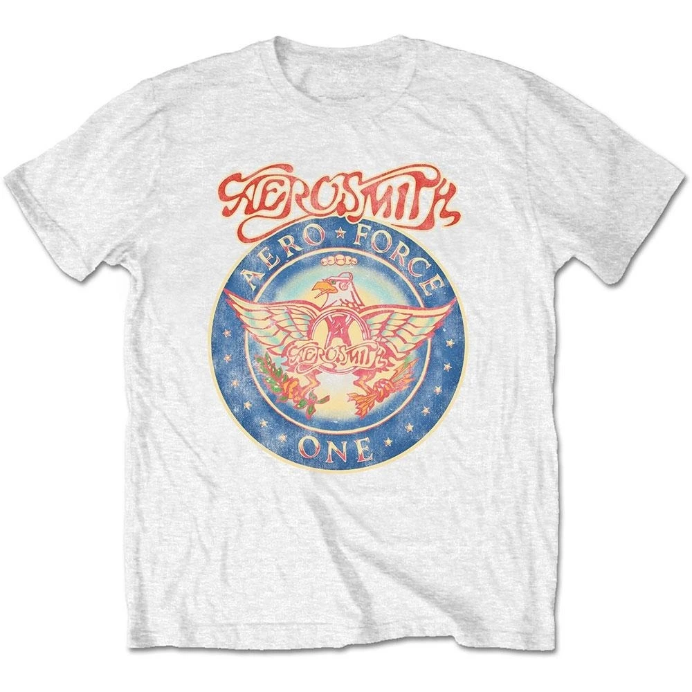 Aerosmith Aero Force One Graphic T-Shirt, 100% Cotton Vintage Rock Band Print Tee, Unisex Classic Hard Rock