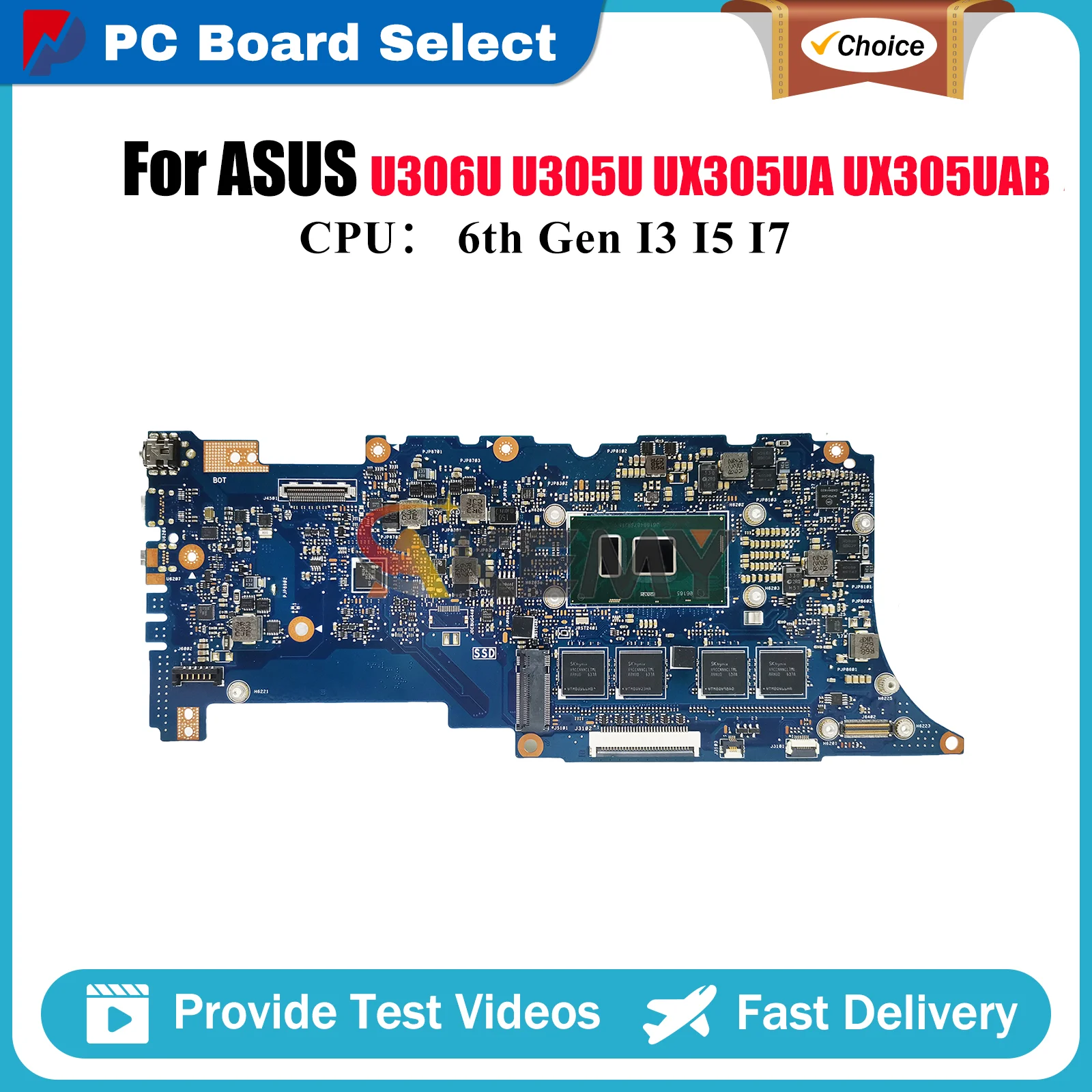 

UX305UAB Laptop Motherboard For ASUS ZenBook U305U U306U UX305UAB UX305U UX305UA Mainboard With I3 I5 I7 CPU 100% tests OK stk