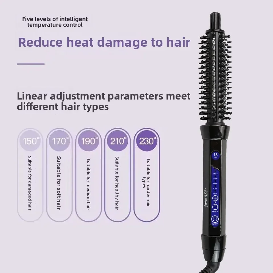 

High quality Anti-scalding Electric Curling Comb Dual-purpose Straight Hair Comb Fluffy Inner Buckle Curling Iron Hair Tool Cu