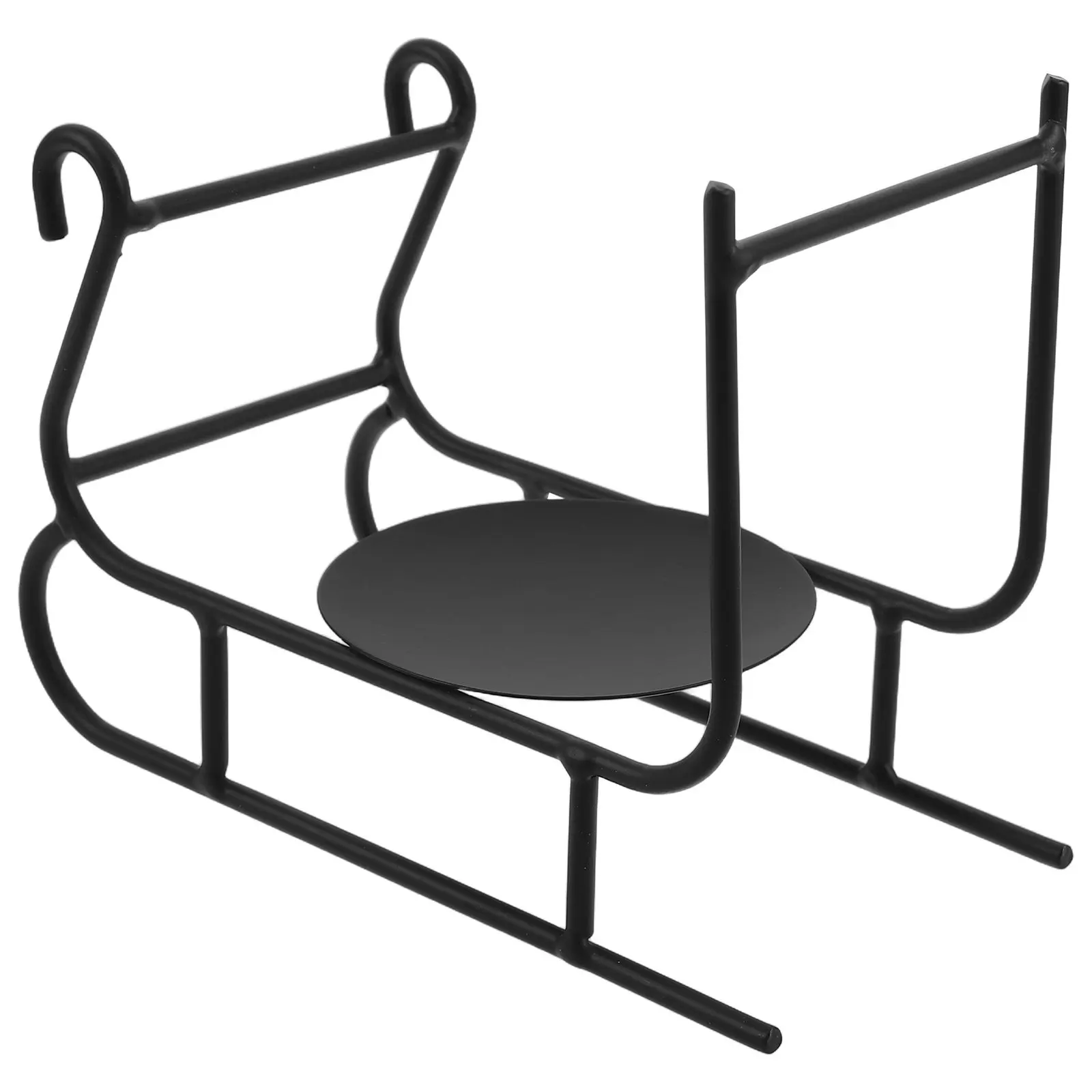 Sleigh Holder Black Wrought Iron Christmas Table Centerpiece Desktop Sleigh Decor Rustic Wedding Stand Pillar