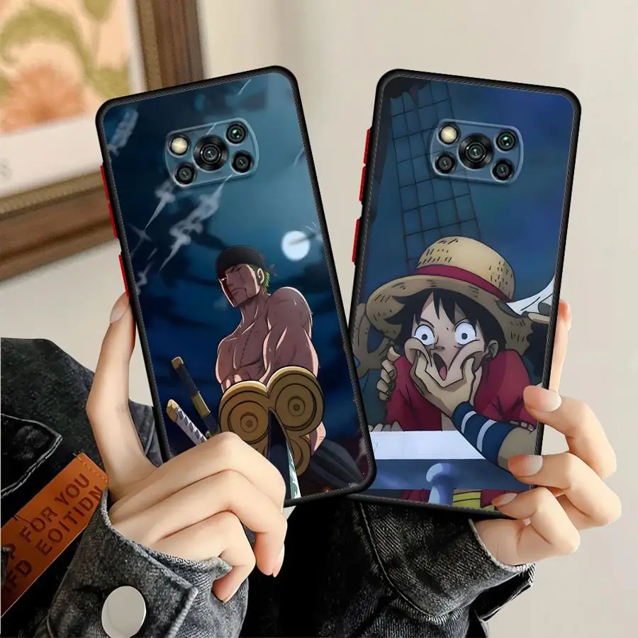 Capa para xiaomi poco c50 f3 m5s c51 x3 x4 x5 pro c40 x3 nfc capa traseira de telefone uma peça fofa luffy