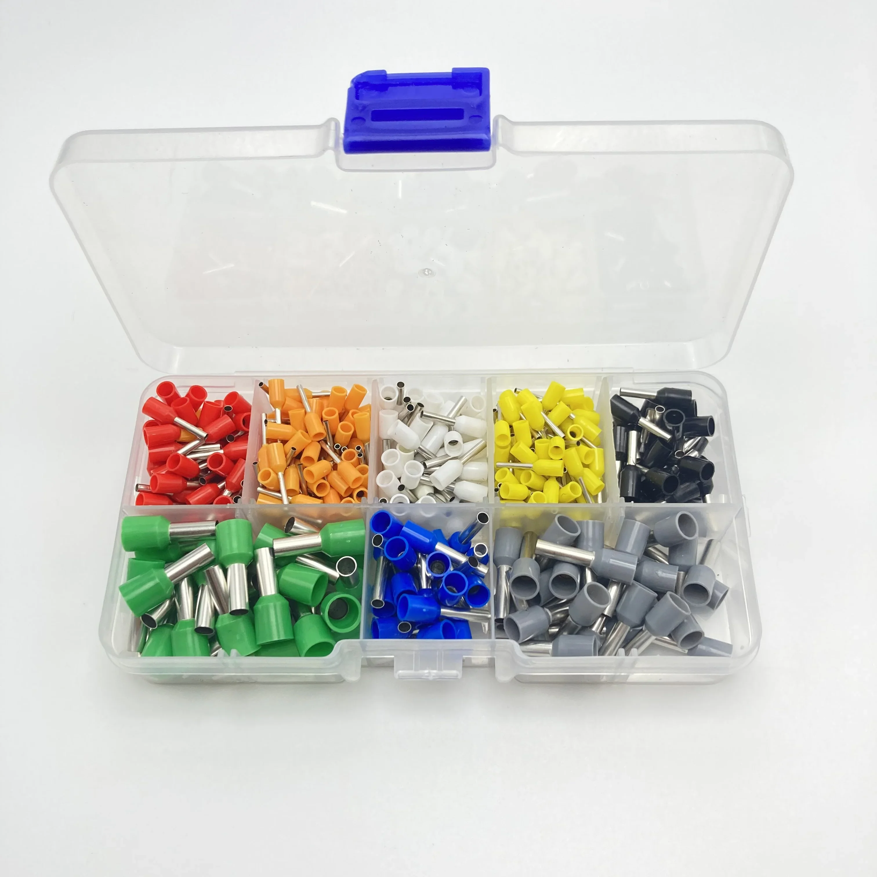 

400Pcs VE European Tubular Terminal Block Set Cold Compression Wiring Pre-insulated Terminal Blocks Nose Wire Ear Wire