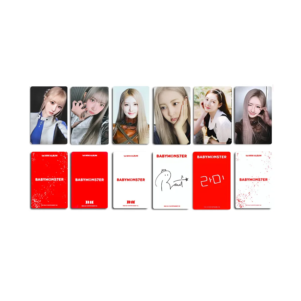 Kpop 6pcs/set BABYMONSTER Album Character LOMO Card Photocard Double Sided MINI Greeting Postcard Ahyeon Pharita Ruka Fans