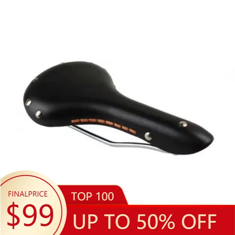 

bike parts Vintage fashionable durable cowhide Black Mountain Bie Saddle