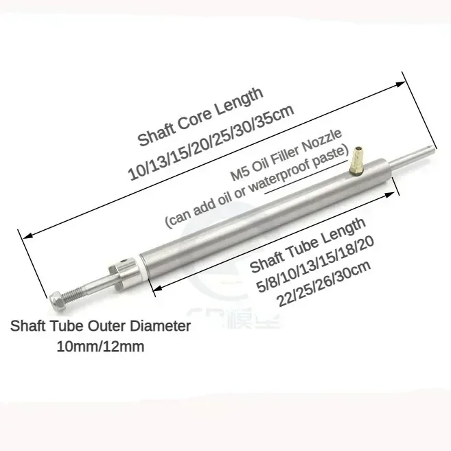 4/5mm RC Electric Racing Boat Shaft Assembly Stainless Steel Tube Shaft Sleeve With Grease Nozzle L10/13/15/20/25/30/35cm