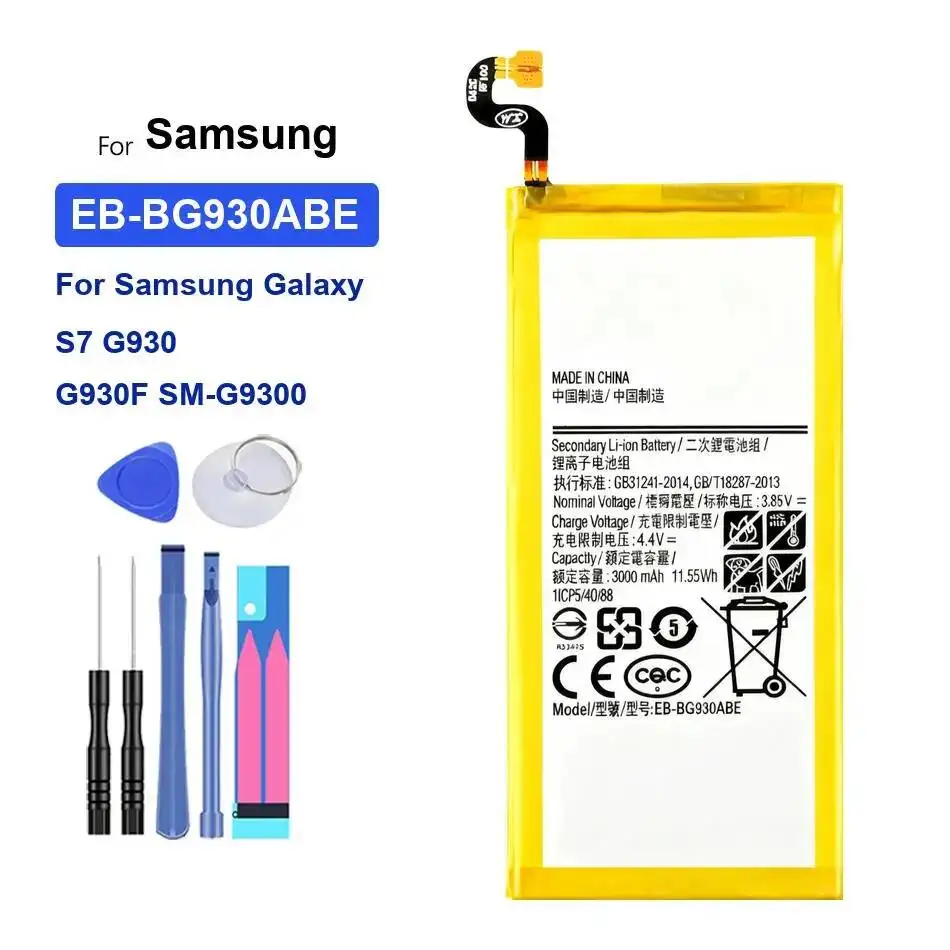 

High-Capacity High-Efficiency Mobile Phone Battery 3000Mah For Samsung Galaxy S7 G930 G930F SM-G9300 EB-BG930ABE