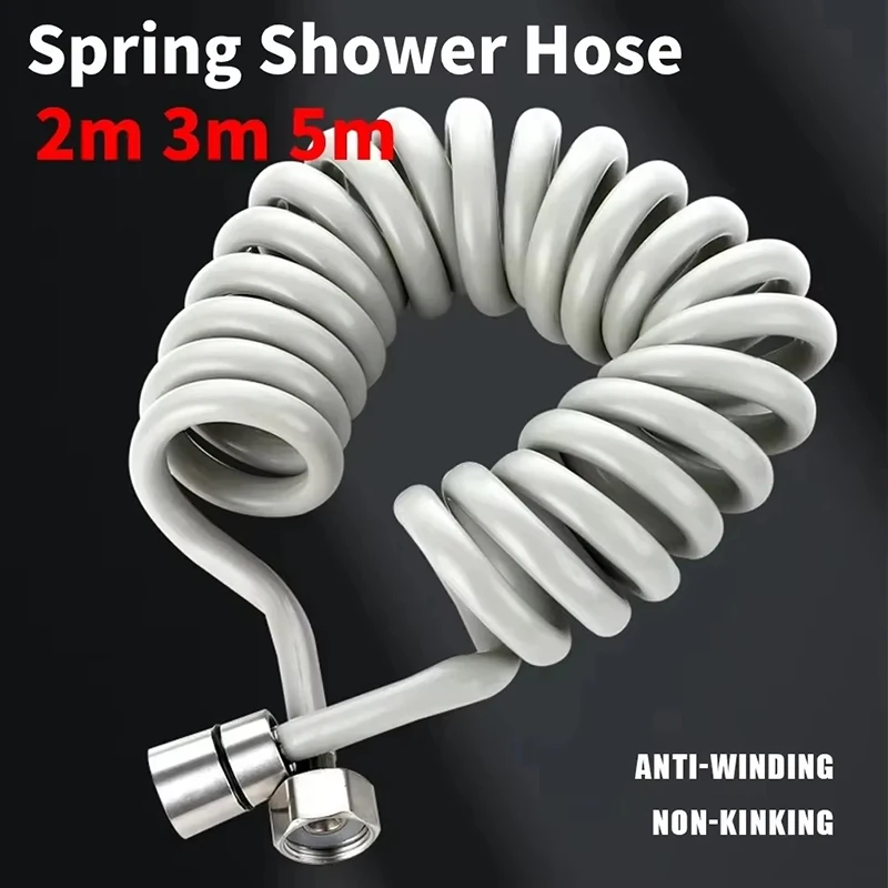 Spring Shower Hose Spray Gun Telescopic Hose Toilet Line Spring Tube Shower Tube Faucet Elastic Hot and Cold Water Pipe 2m 3m 5m
