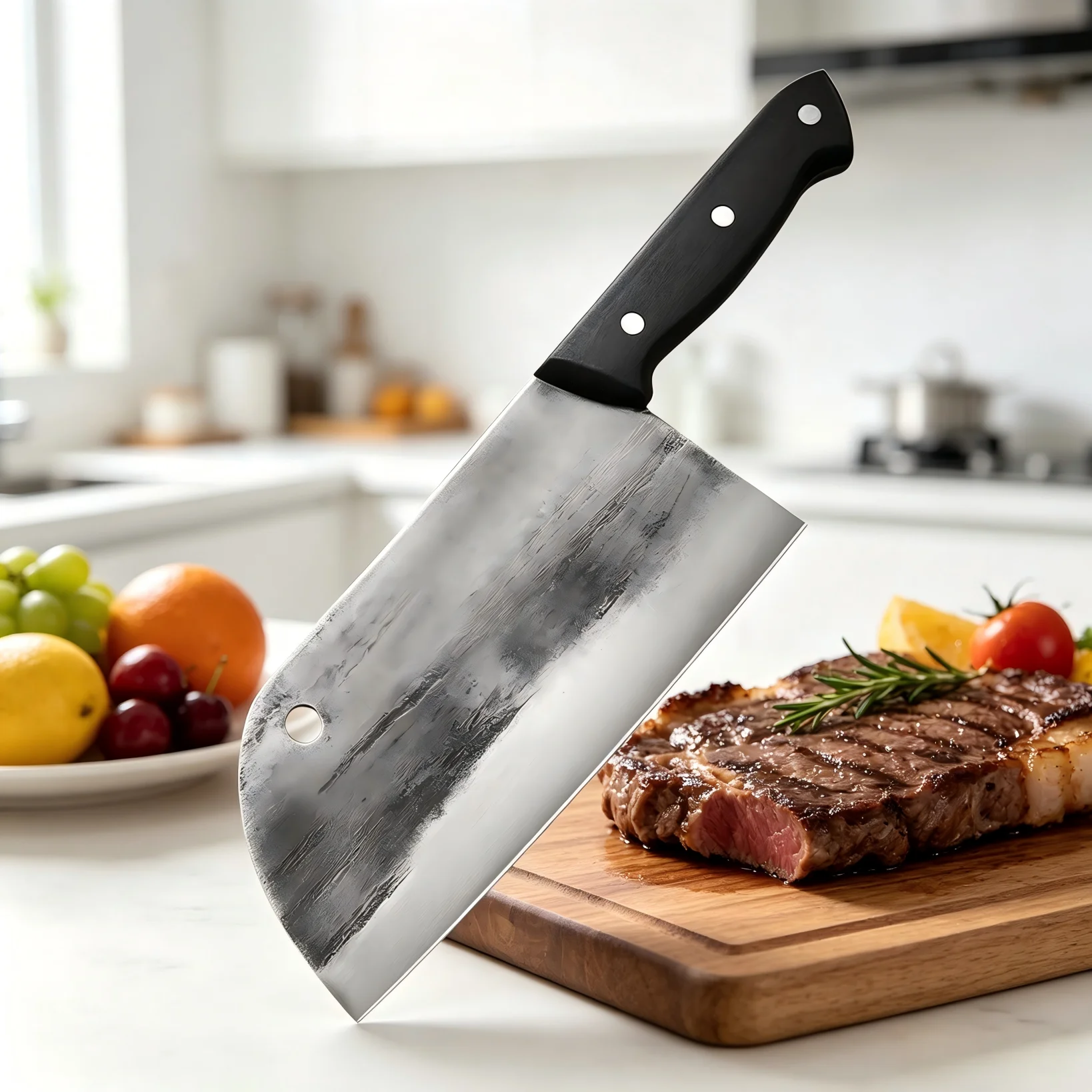 XITUO Kitchen Chopping Slicing Knife Hand-forged Old-Fashioned Chef Knives High Carbon Steel Butcher Knife Full Tang Meat Knife view 5