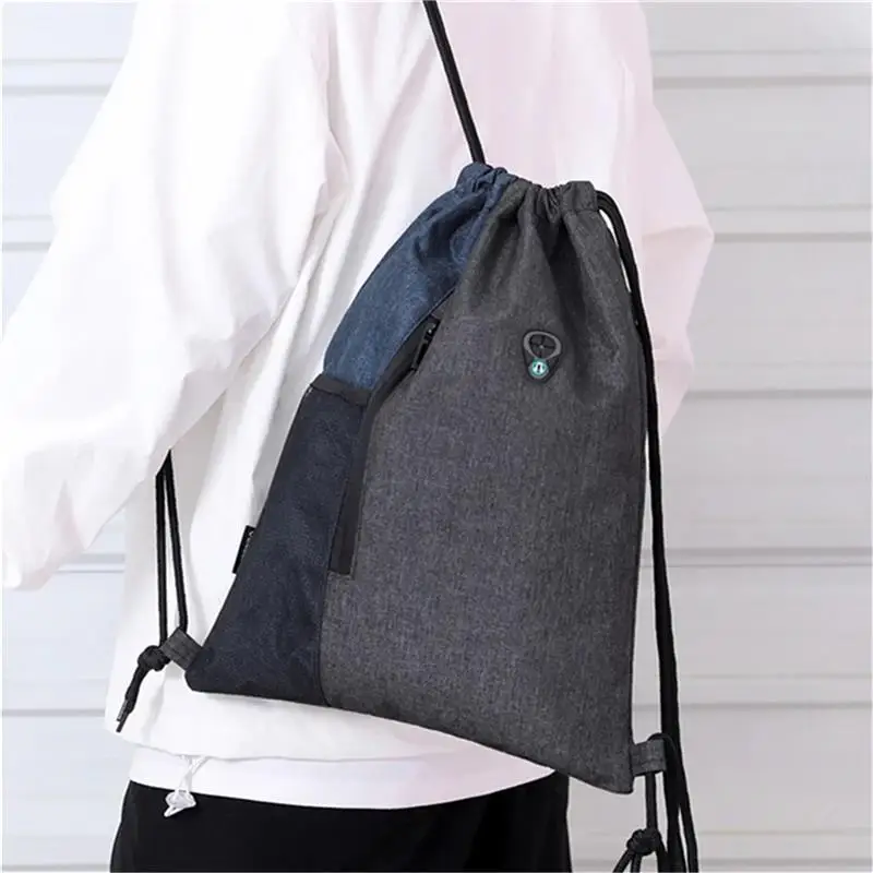 유용한 경량 Drawstring 배낭 패션 캐주얼 남여 번들 로프 스포츠 학교 가방 남성 여성을위한 여행 해변