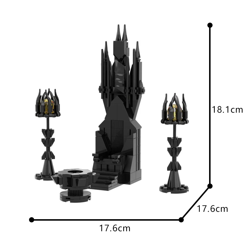 MOC Saruman's Throne Building Blocks Model Movie Dark Wizard Royal Palace Throne DIY Bricks Assembly Toys Kids Birthday Gifts