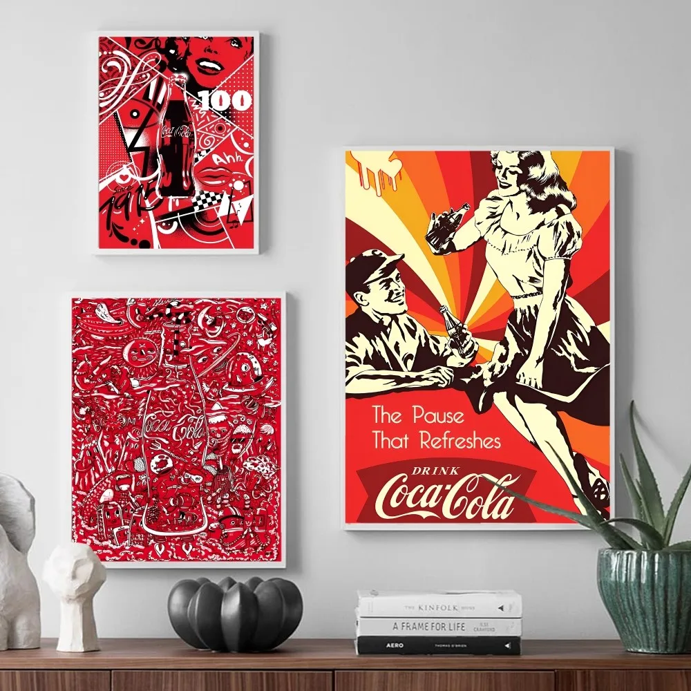 C-coca-cola DIY Sticky Poster Fancy Wall Sticker for Living Room Bar Decoration Wall Decor