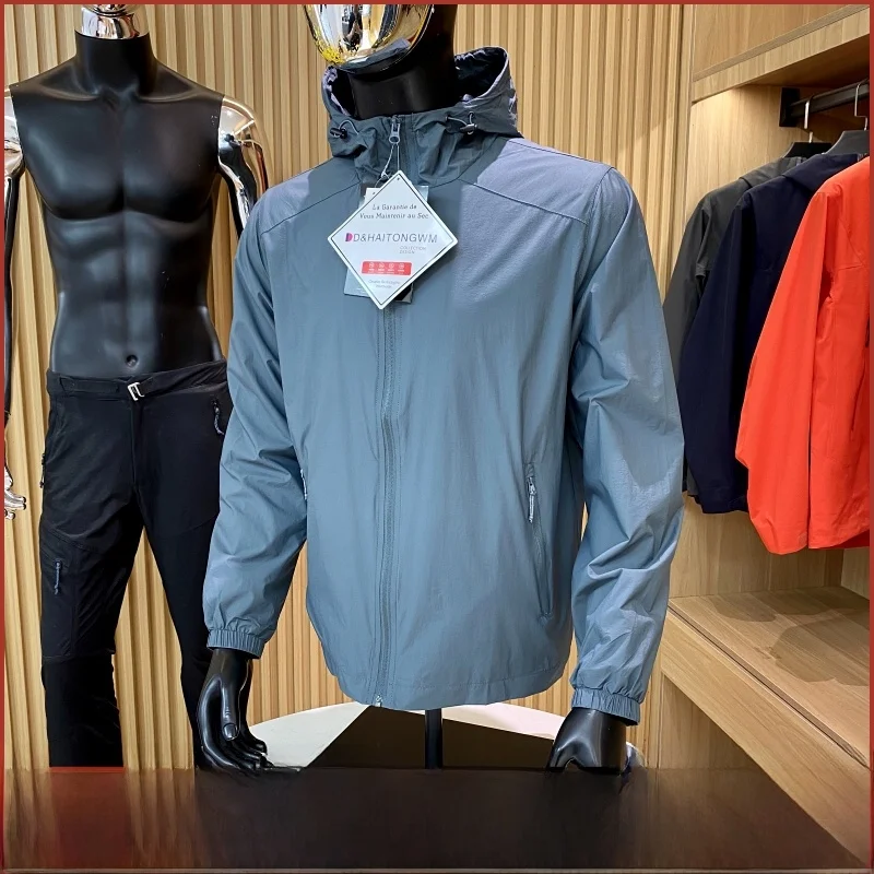 

Новая осенняя мужская уличная тонкая ветровка на заказ, пальто-ветровка Stand Fit Long Sve с капюшоном, обычная длина, весенняя мода