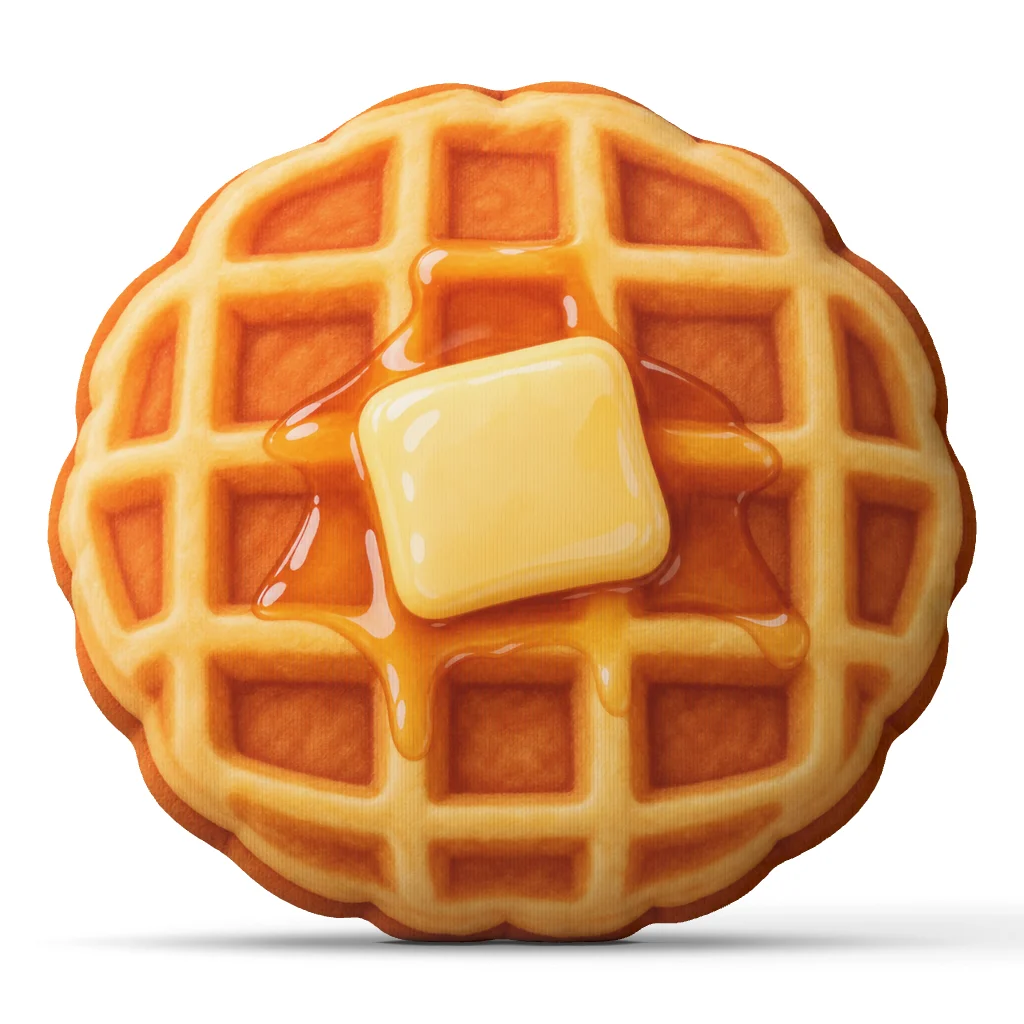 Waffle with Butter Shaped Pillow Breakfast Food Cushion Stuffed Throw Pillow for Sofa Kitchen Decor Housewarming Gift