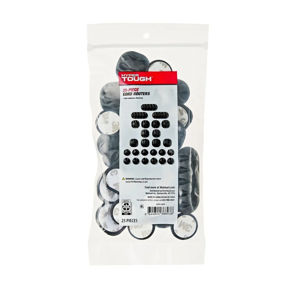 Router di cavi multiuso Supporti per cavi autoadesivi da 25 conteggi Organizzazione cavi da tavolo Ricarica cavi per monitor Ethernet