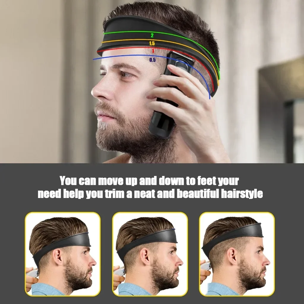 DIY Men Hair Trimming Ruler Neckline Guide Haircuts Curved Headband Styler Ruler Barber Comb Beard Tools Hair Styling Tool