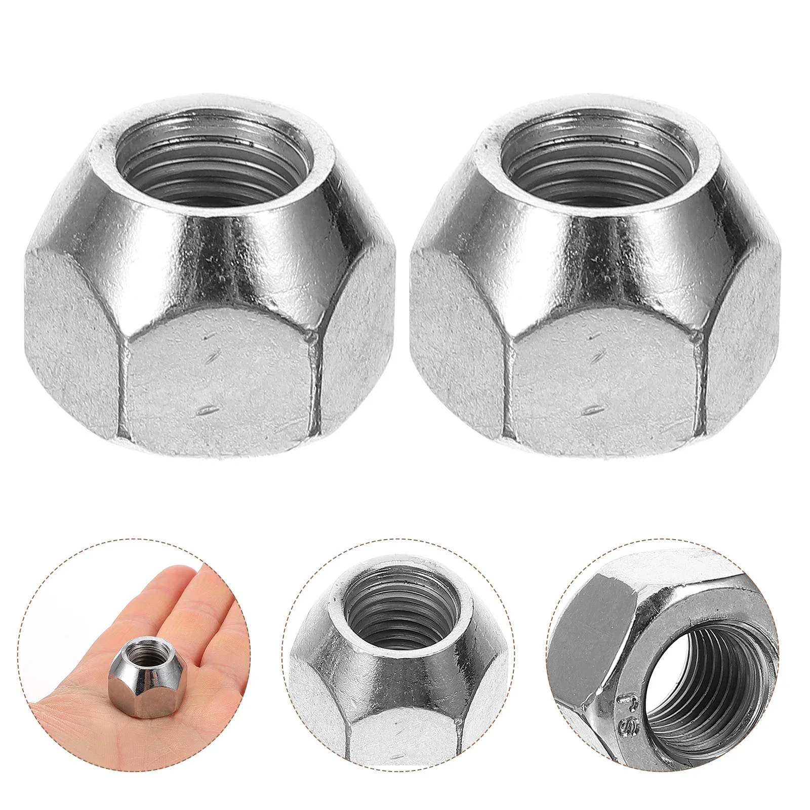 

10 Pcs Lug Nut Covers Car Wheel Nuts Tire Hub Caps M12x15 Metal Automobile Parts Accessories Nuts Bolts Silver Car Tire Lug Nuts