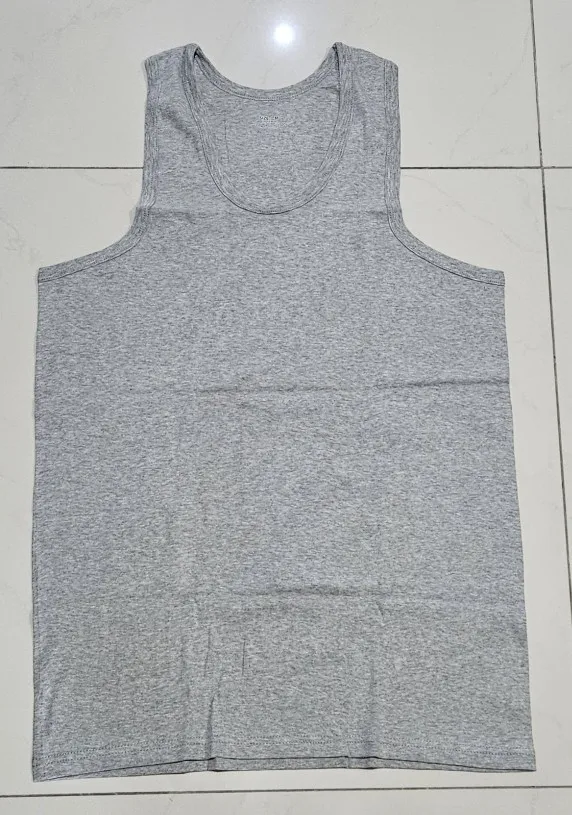 1/3 Piece Men's Four Season Solid Color Plus Size Vest Comfortable Pure Cotton Youth Sports And Fitness Top Middle-aged Base T photo review