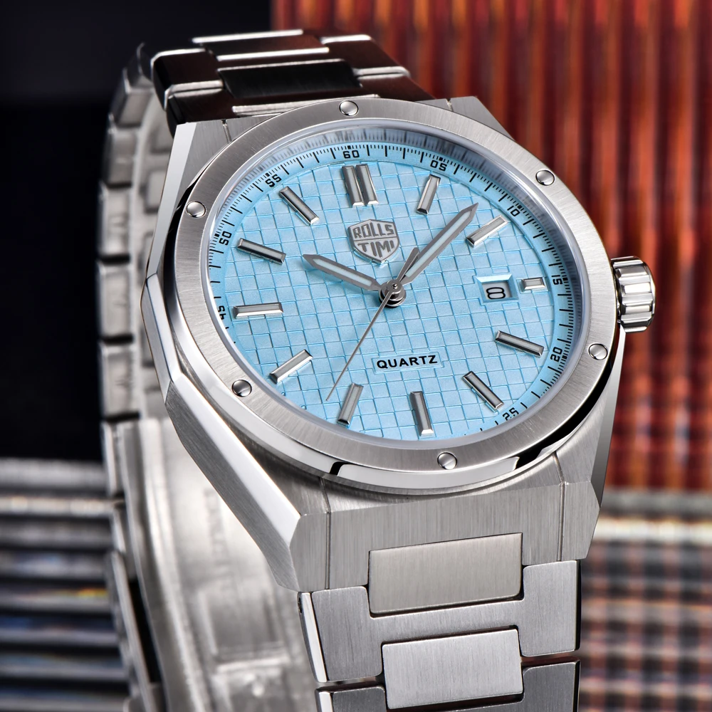 RollsTimi 39MM montres pour hommes haut de gamme montres à Quartz AR saphir montre de sport pour hommes en acier inoxydable étanche lumineux