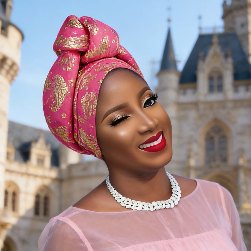 

Already Made Knotted Turban Cap for Women African Headties Auto Gele Head Wraps Nigerian Wedding Geles Bonnet Hijab Hat Headgear