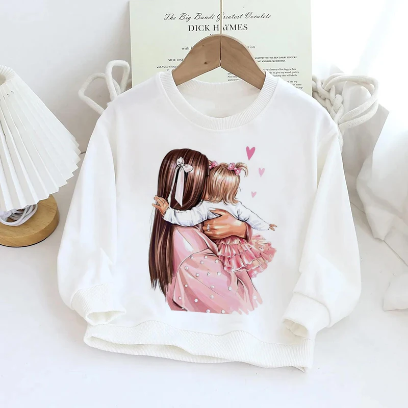 Mother And Child Boy Girl T-shirt Printed Child Tees Autumn Long Tee O-Neck Toddler Blouse Long Sleeve Street Casual Clothes Top