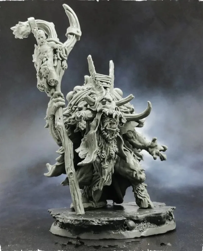 Kits de figuras en miniatura de resina de 55mm, tema de fantasía de Shaman Minotauro GK sin montar y sin pintar S191